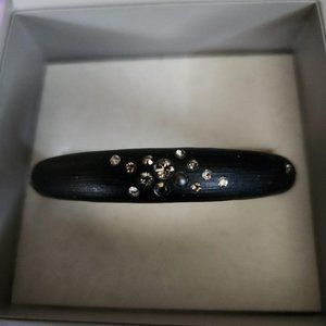 Alexis Bittar Black Lucite Bracelet with Crystals